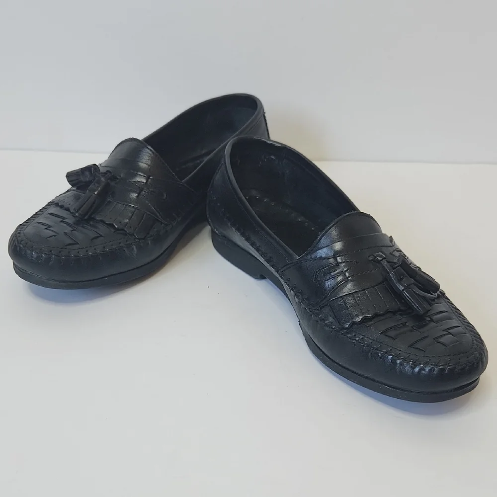 Dr. Scholl's Men's Black Leather Slip-On Loafers Size 9